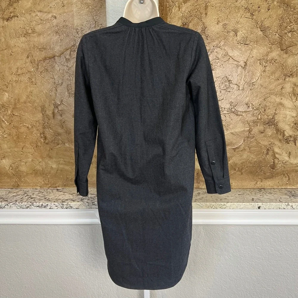 NWT Madewell Shirt Dress‎ XXS Charcoal Grey Wool Blend Mini Dark Academia Tunic